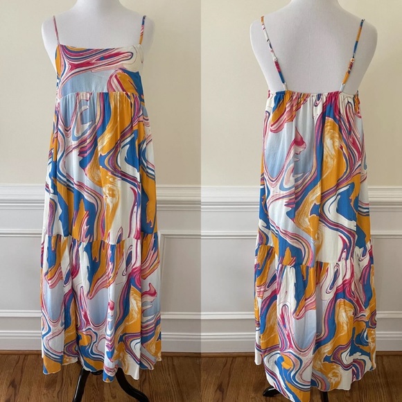 New Peter Som for Anthropologie Marbled Maxi Dress - Picture 3 of 5